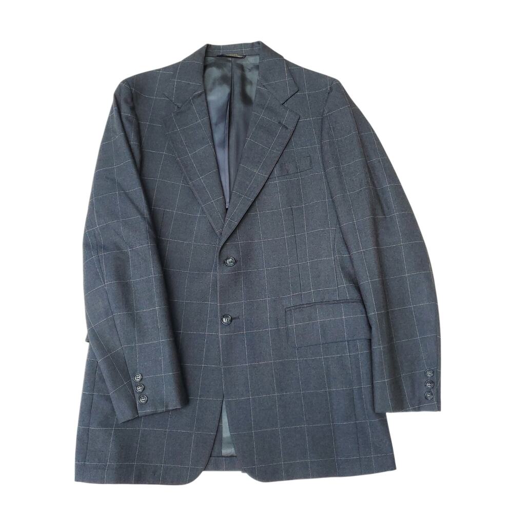 Vintage Cricketeer Blazer Jacket Ivy Prep Retro Half Lined Windowpane Coat 43x32